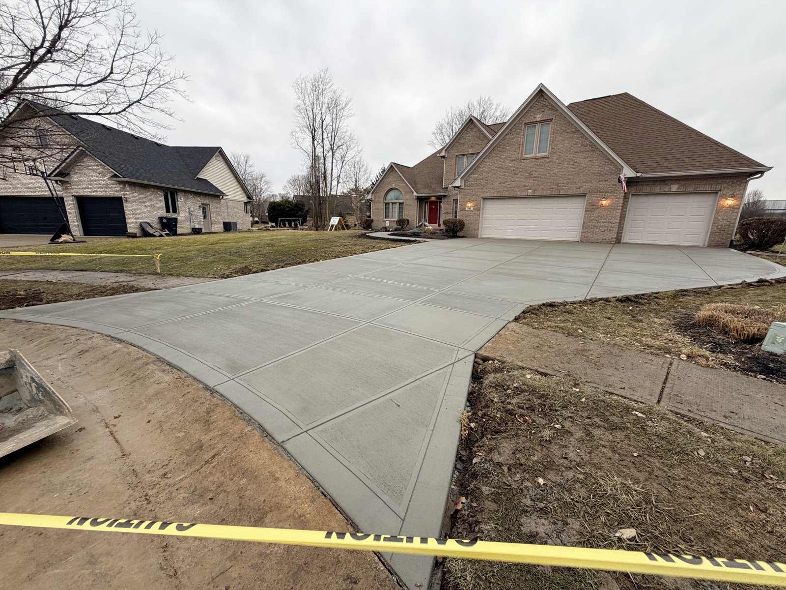 Fresh driveway pour